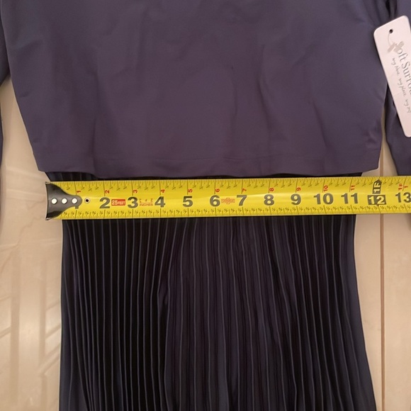 NWT Soft Surroundings Womens Cassandra Midi Dress Sz XS Blue Long Sleeve Pleated - Picture 12 of 15